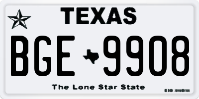 TX license plate BGE9908