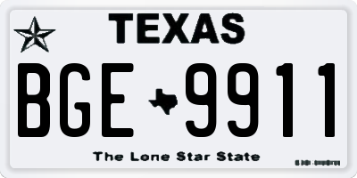 TX license plate BGE9911