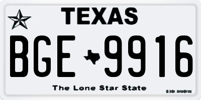 TX license plate BGE9916