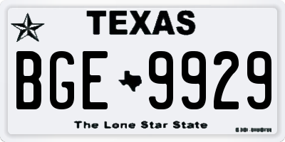 TX license plate BGE9929