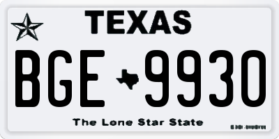 TX license plate BGE9930