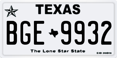 TX license plate BGE9932