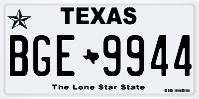 TX license plate BGE9944