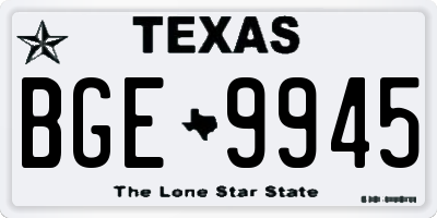 TX license plate BGE9945