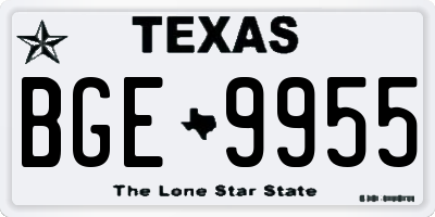 TX license plate BGE9955
