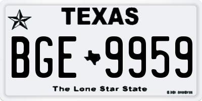 TX license plate BGE9959