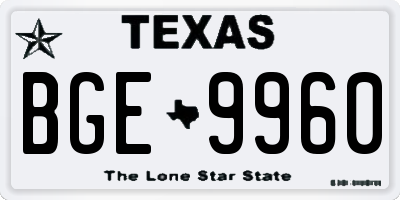 TX license plate BGE9960