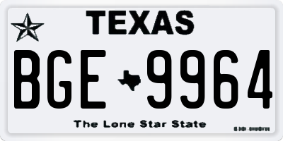 TX license plate BGE9964