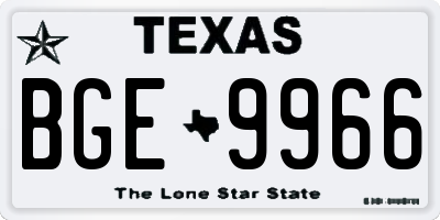 TX license plate BGE9966