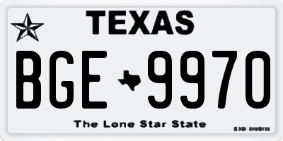 TX license plate BGE9970