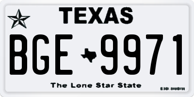 TX license plate BGE9971