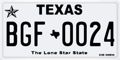 TX license plate BGF0024