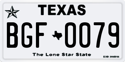 TX license plate BGF0079