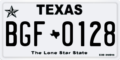 TX license plate BGF0128