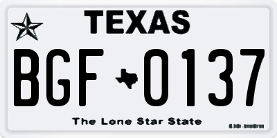 TX license plate BGF0137