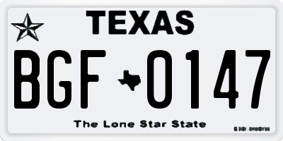 TX license plate BGF0147