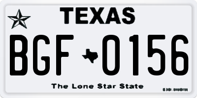 TX license plate BGF0156