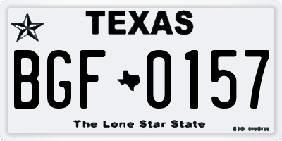 TX license plate BGF0157