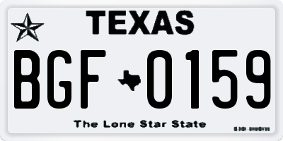 TX license plate BGF0159