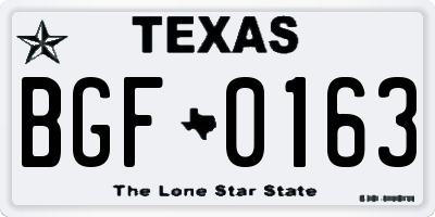 TX license plate BGF0163