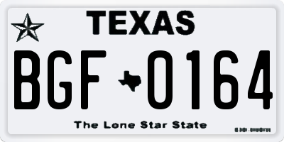 TX license plate BGF0164