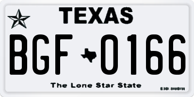 TX license plate BGF0166