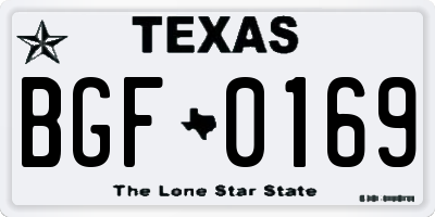 TX license plate BGF0169