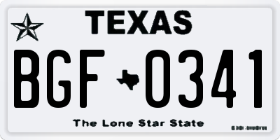 TX license plate BGF0341