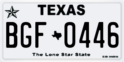 TX license plate BGF0446