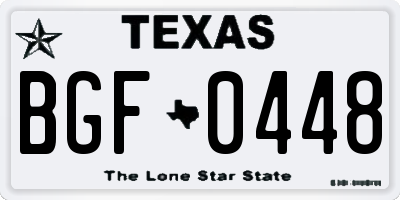 TX license plate BGF0448