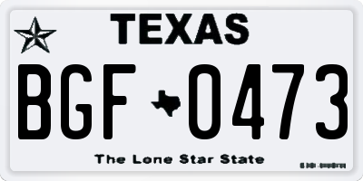 TX license plate BGF0473