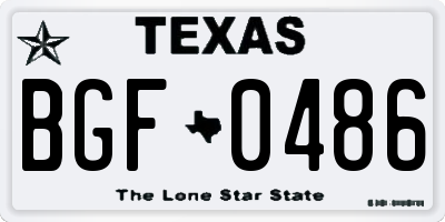 TX license plate BGF0486