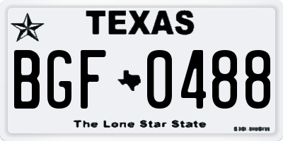 TX license plate BGF0488