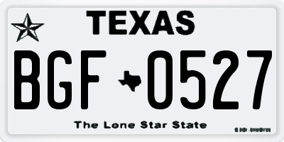 TX license plate BGF0527