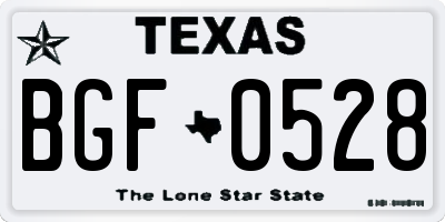 TX license plate BGF0528
