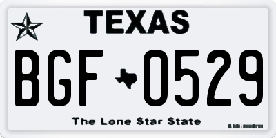TX license plate BGF0529