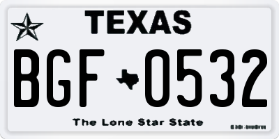TX license plate BGF0532