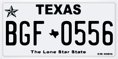 TX license plate BGF0556