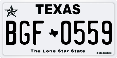 TX license plate BGF0559