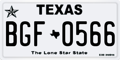 TX license plate BGF0566
