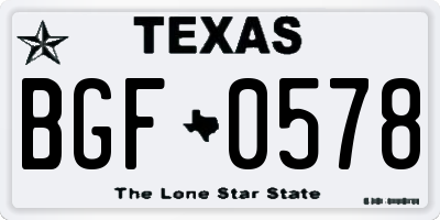 TX license plate BGF0578