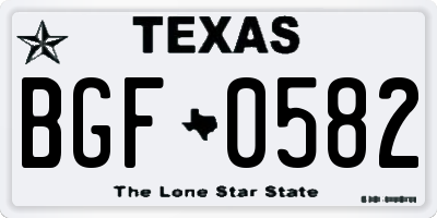 TX license plate BGF0582