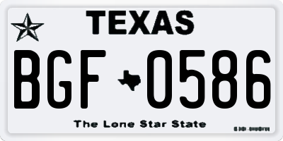 TX license plate BGF0586
