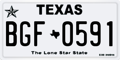 TX license plate BGF0591