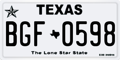 TX license plate BGF0598