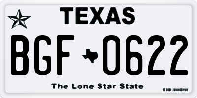 TX license plate BGF0622