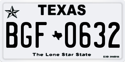 TX license plate BGF0632