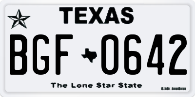 TX license plate BGF0642
