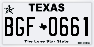 TX license plate BGF0661