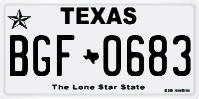 TX license plate BGF0683
